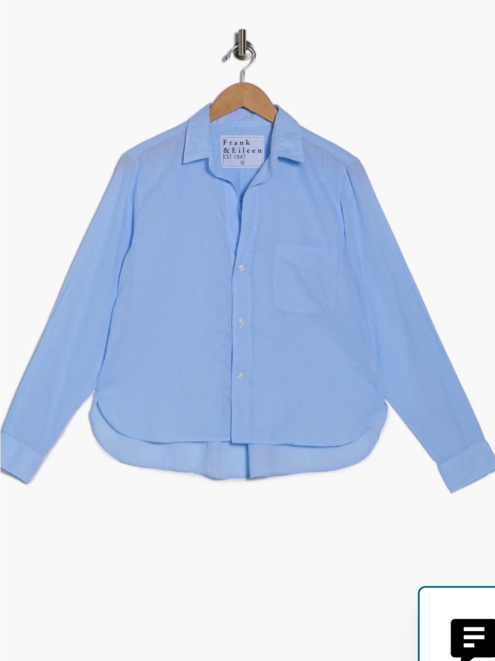 Frank & Eileen Silvio Blue Cotton Shirt Small
